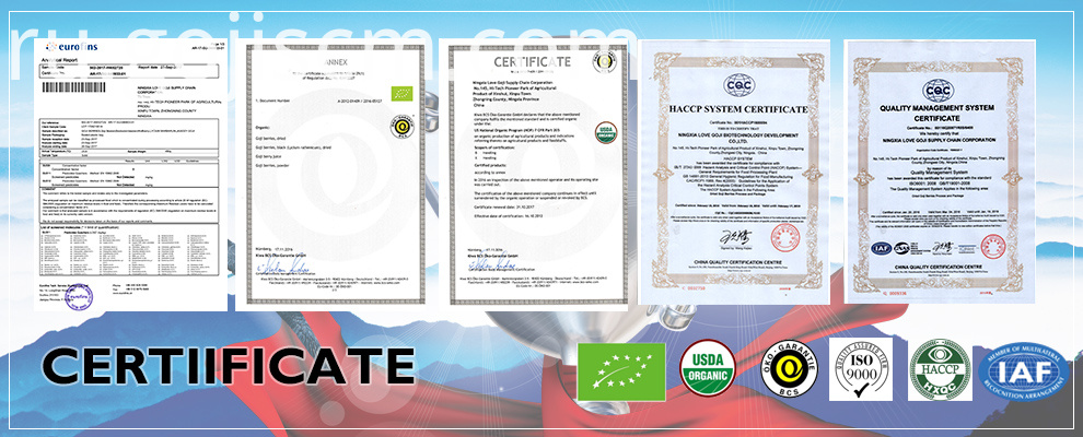 EU Certificate Dried Goji Berry certificate EU Certificate Dried Goji Berry certificate